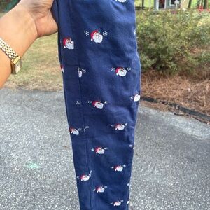 Navy Santa Print Kids Casual Pants